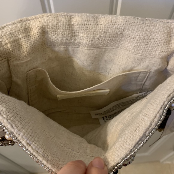 Zara Beaded Off-White Crossbody Bag - Picture 13 of 14